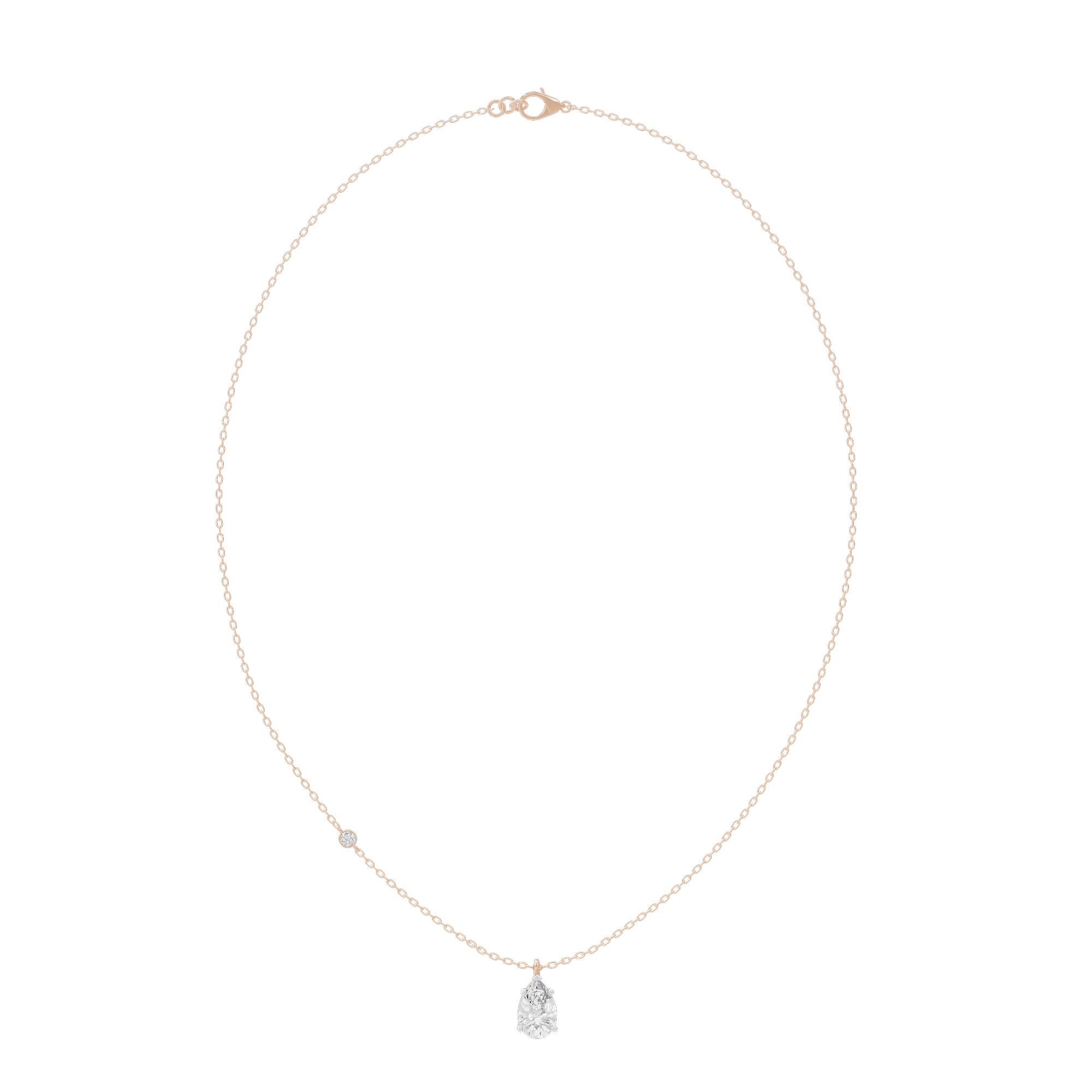 Soft Pear 1.058 Lab Grown Diamond Pendant