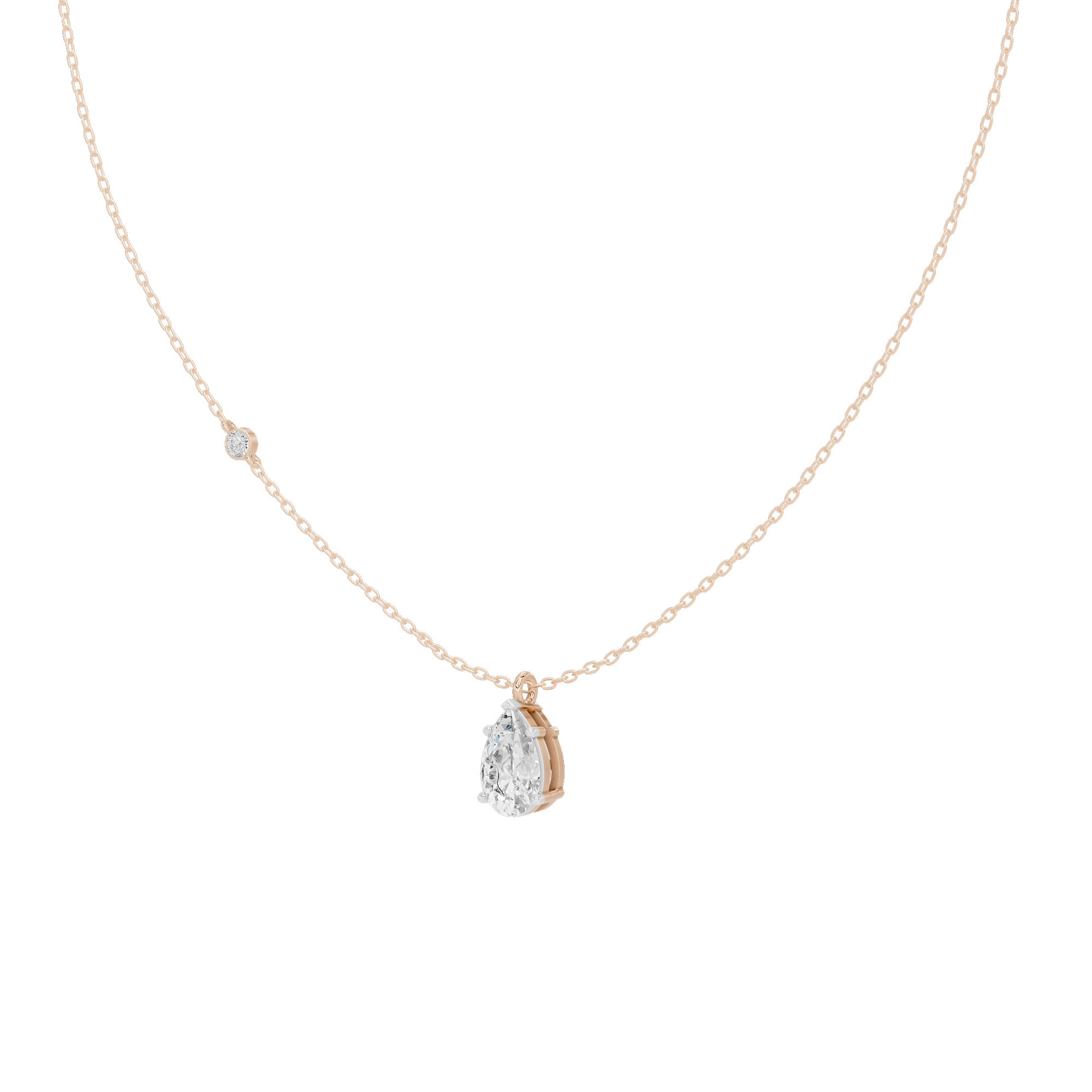 Soft Pear 1.058 Lab Grown Diamond Pendant