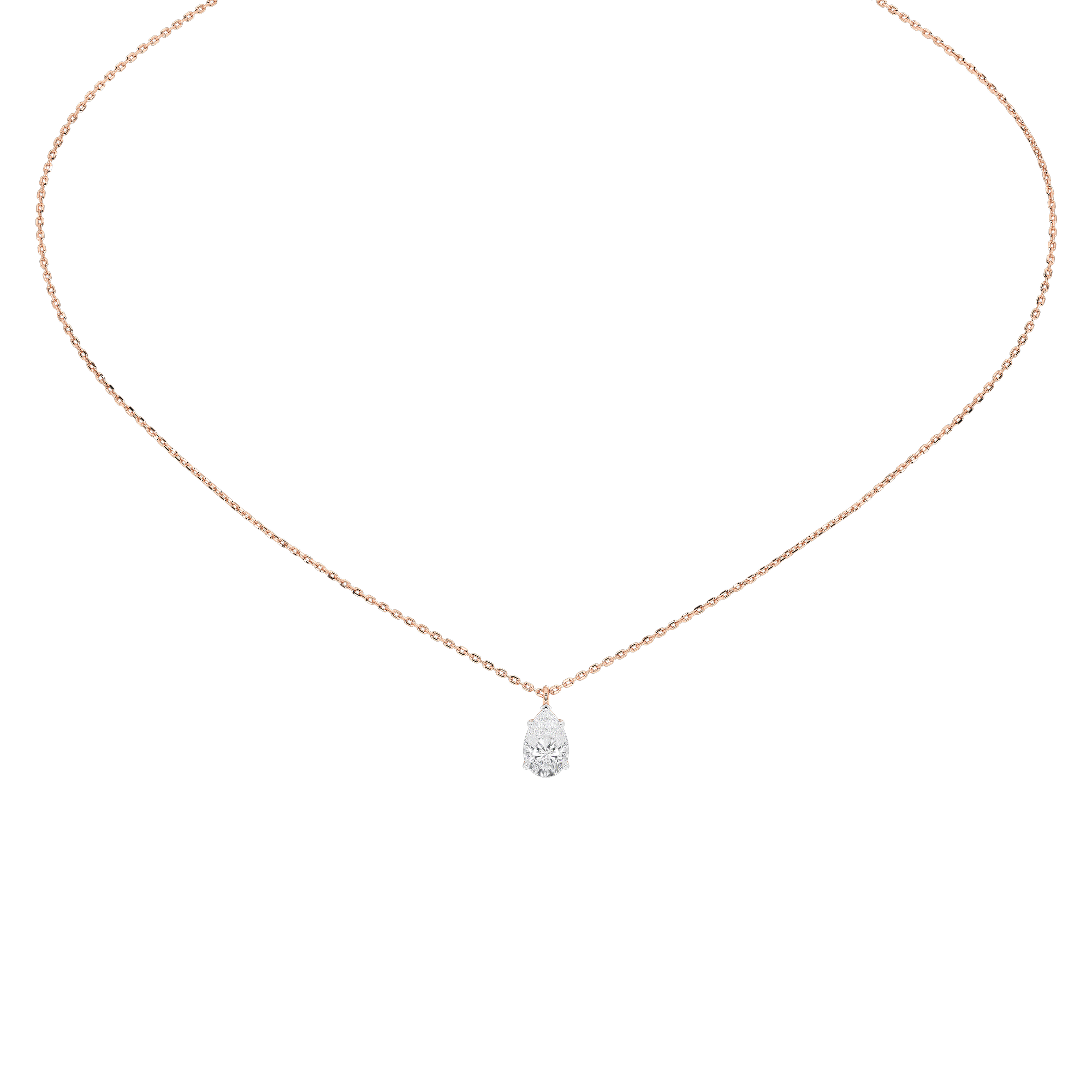 Soft Pear 1.058 Lab Grown Diamond Pendant