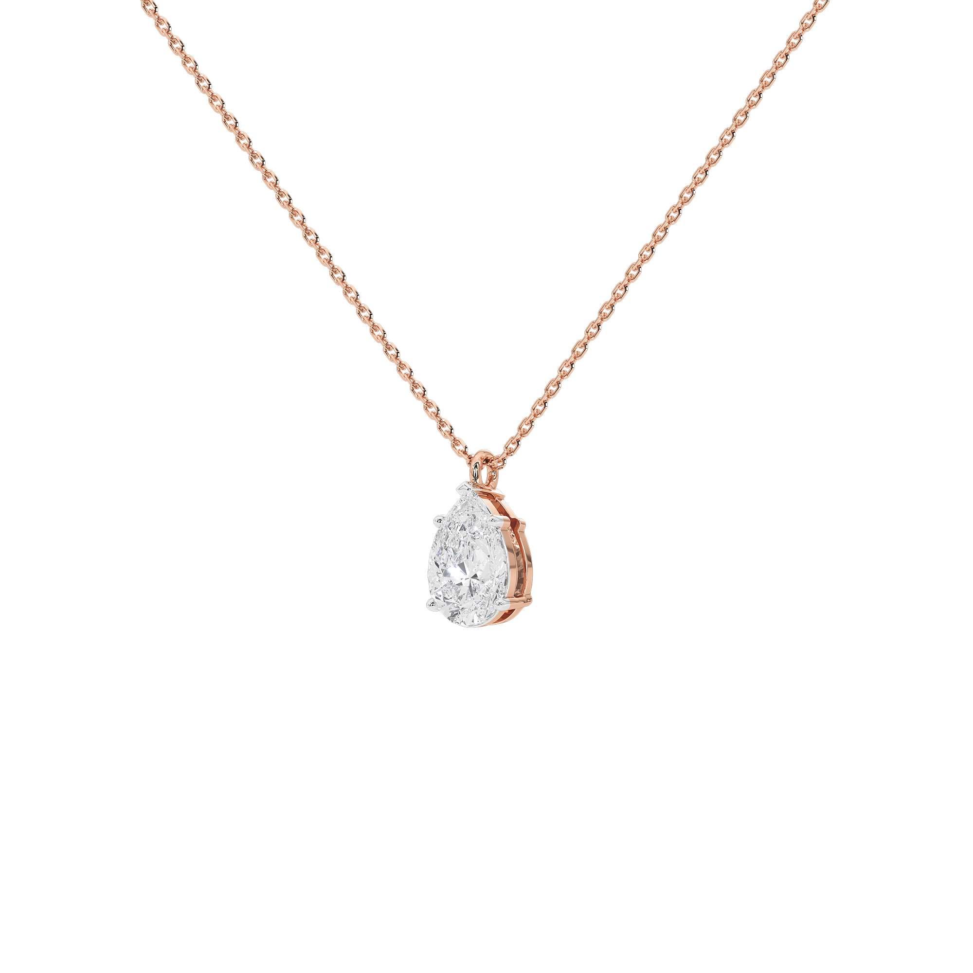 Soft Pear 1.058 Lab Grown Diamond Pendant