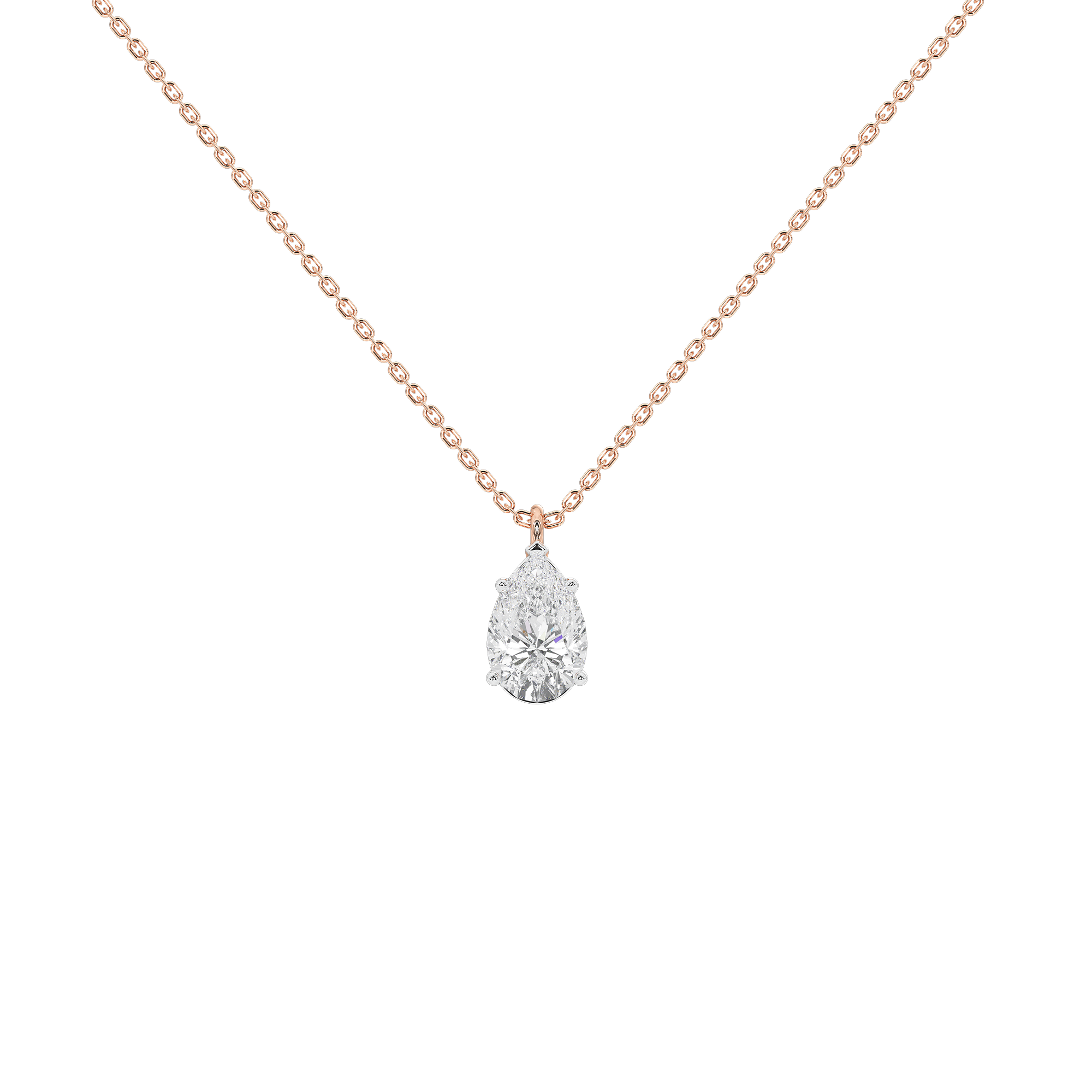 Soft Pear 1.058 Lab Grown Diamond Pendant