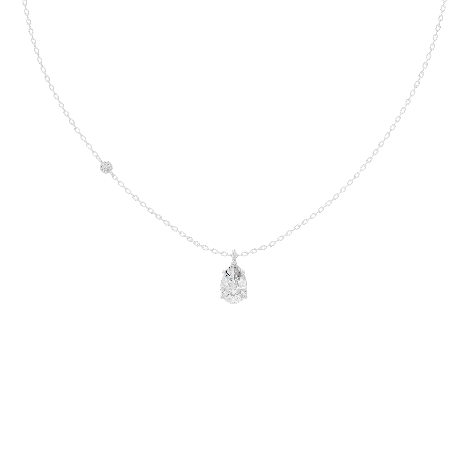 Soft Pear 1.058 Lab Grown Diamond Pendant
