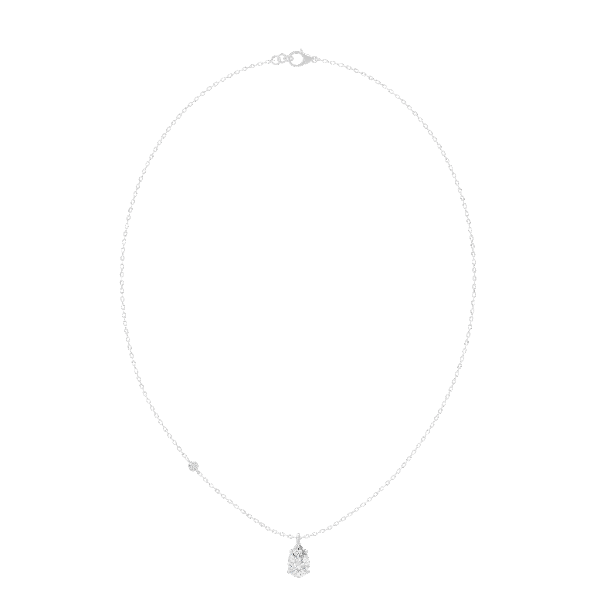 Soft Pear 1.058 Lab Grown Diamond Pendant