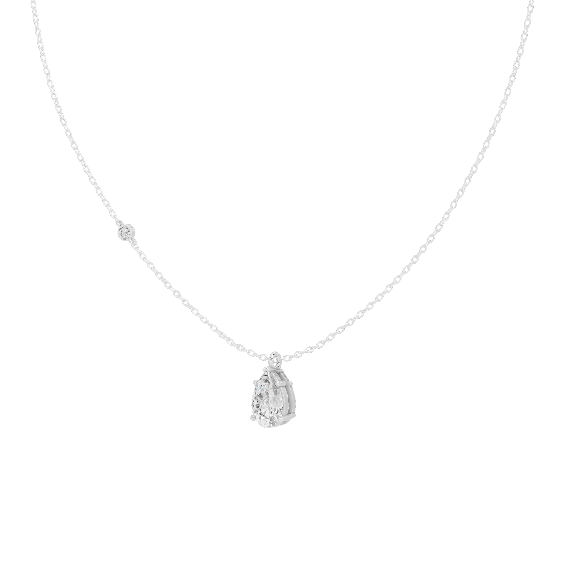 Soft Pear 1.058 Lab Grown Diamond Pendant