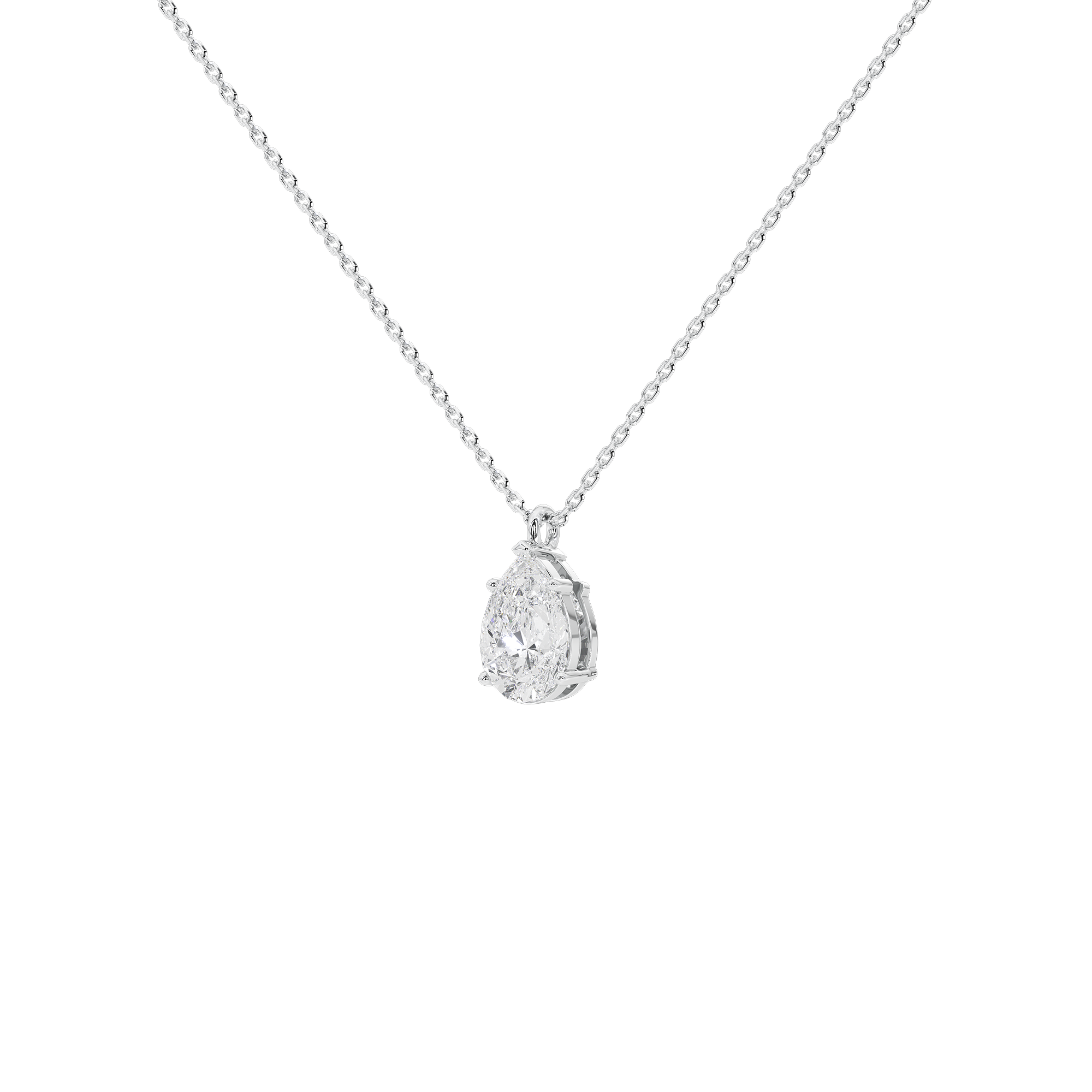 Soft Pear 1.058 Lab Grown Diamond Pendant