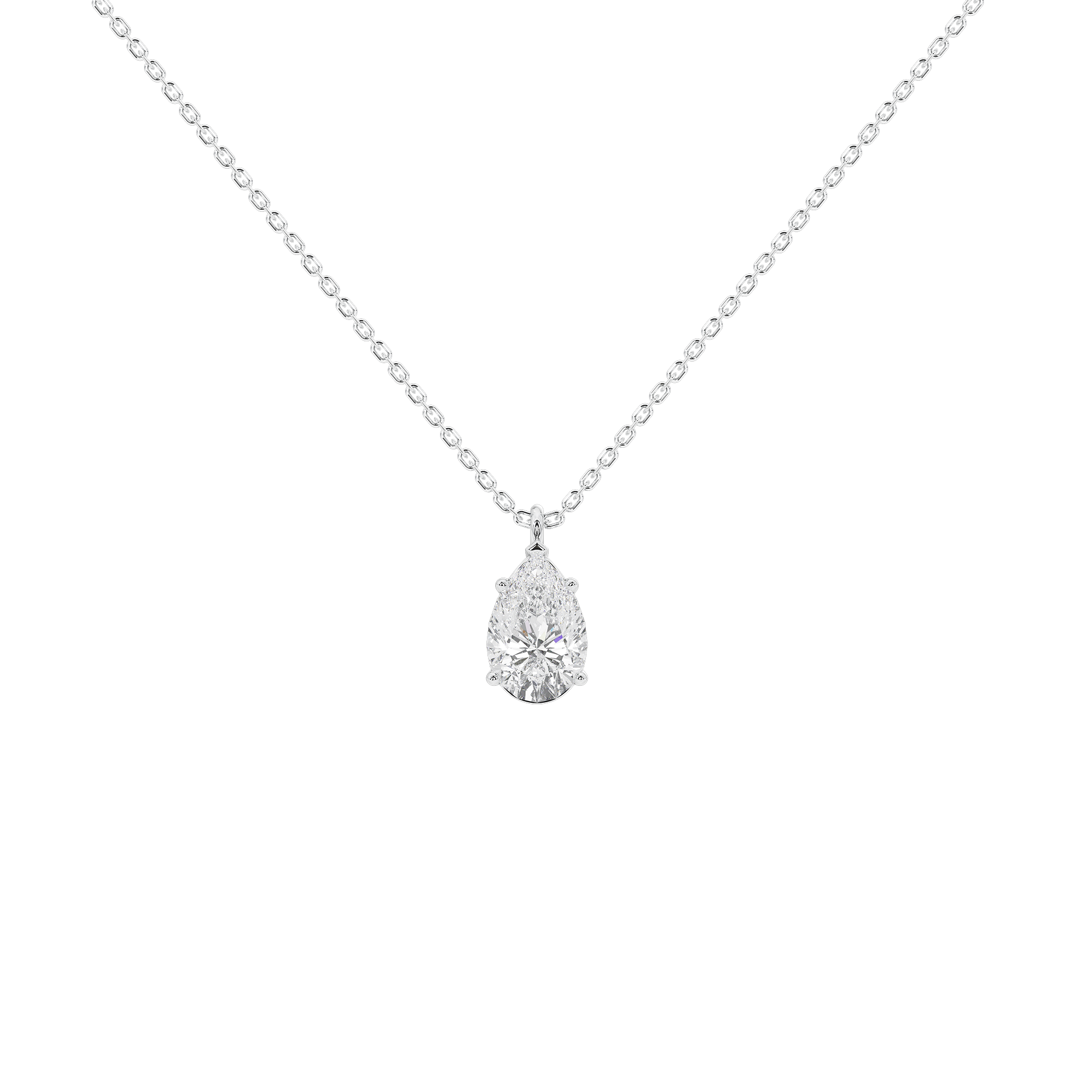 Soft Pear 1.058 Lab Grown Diamond Pendant