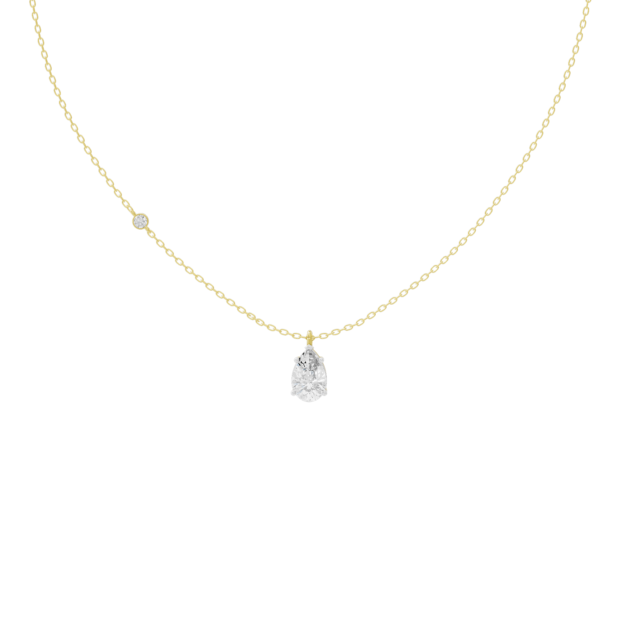 Soft Pear 1.058 Lab Grown Diamond Pendant