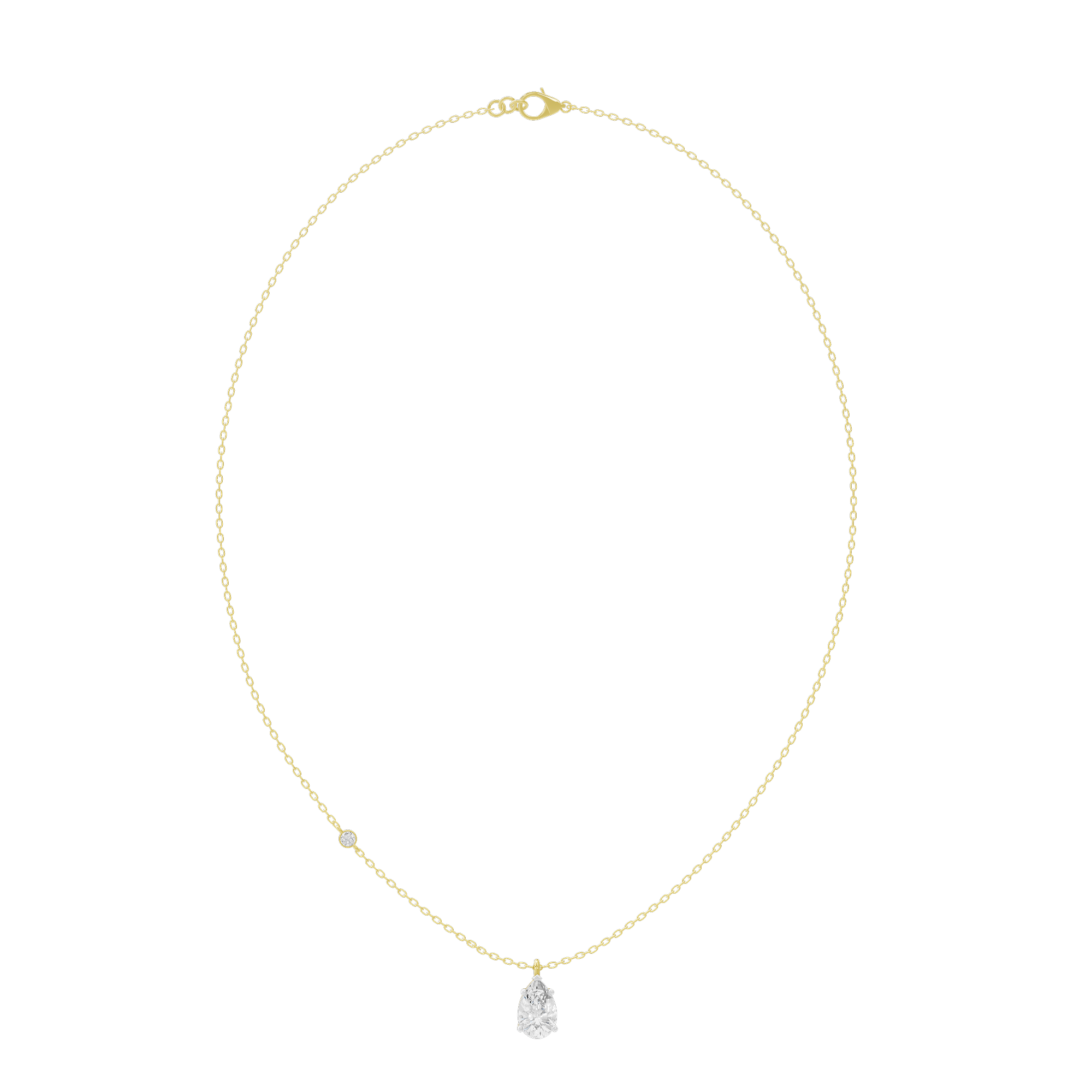 Soft Pear 1.058 Lab Grown Diamond Pendant