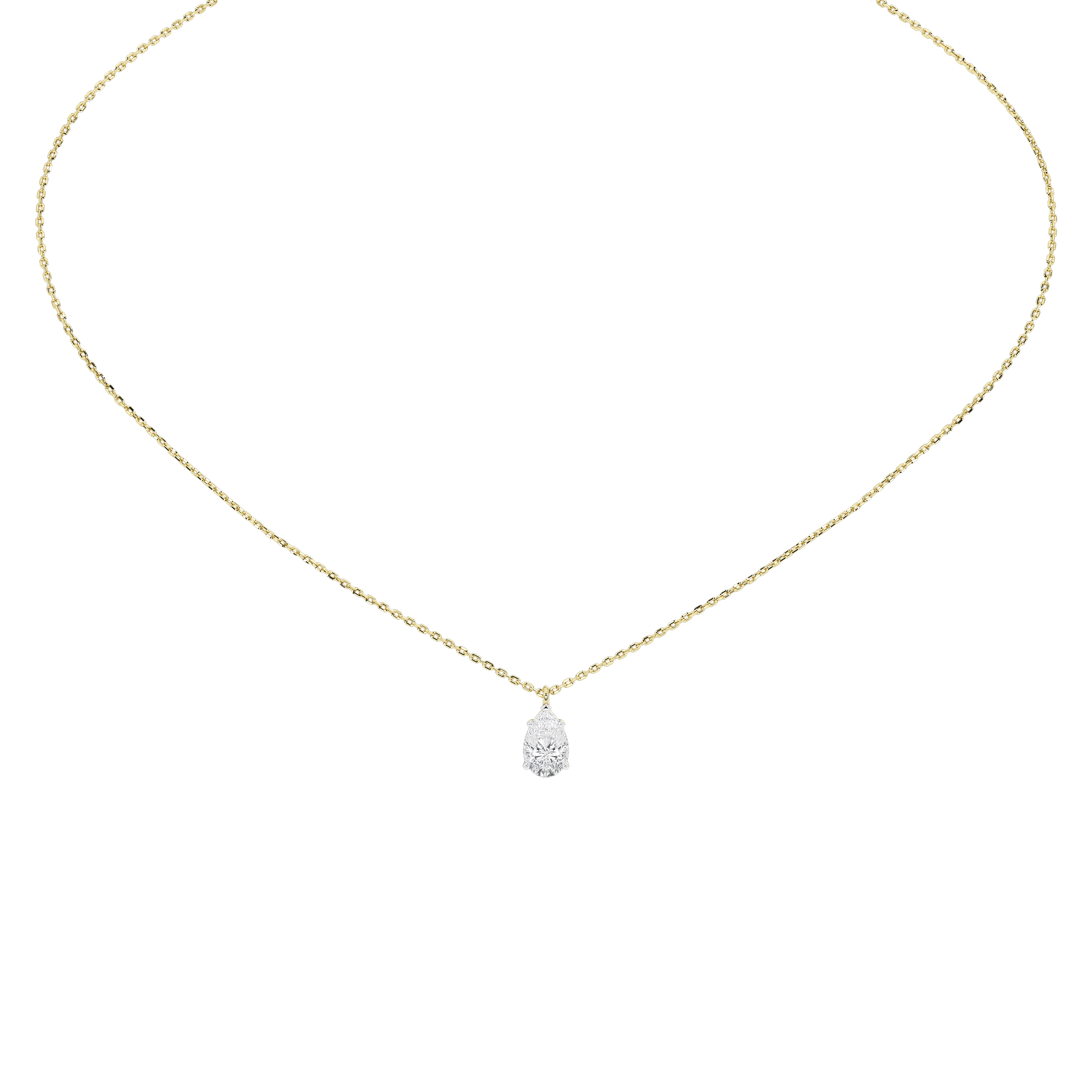 Soft Pear 1.058 Lab Grown Diamond Pendant