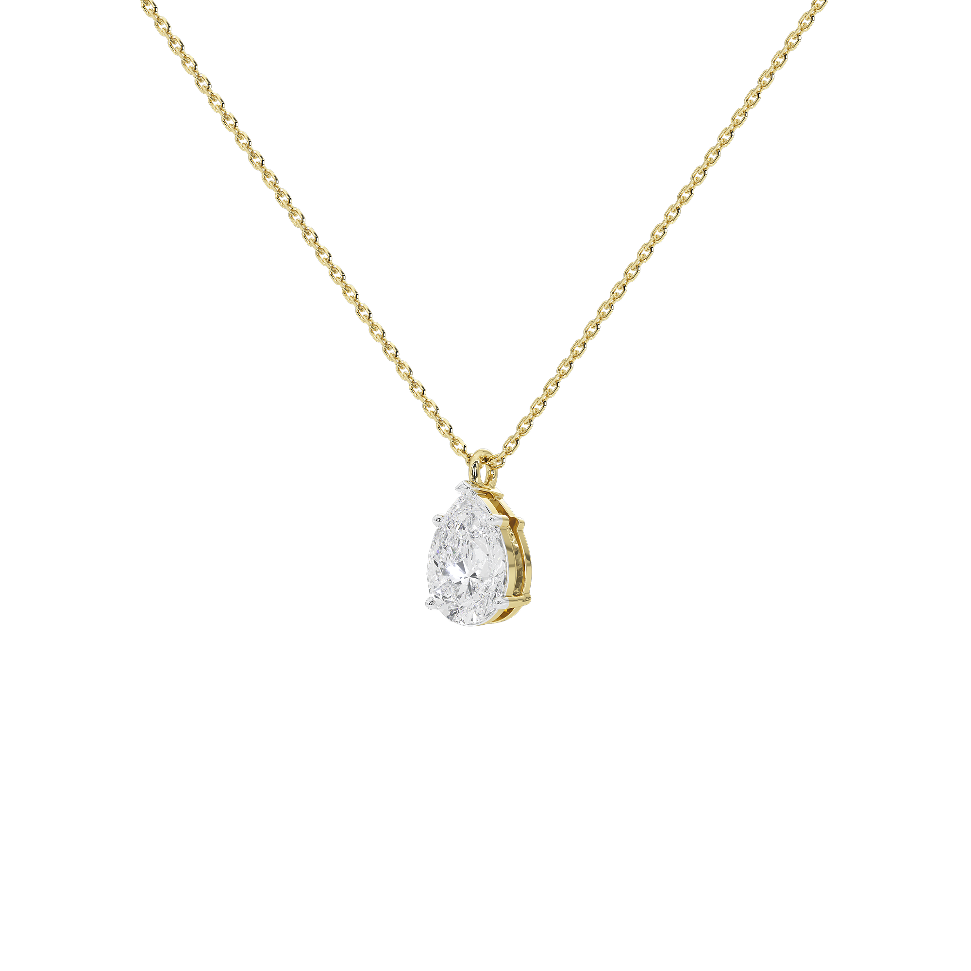 Soft Pear 1.058 Lab Grown Diamond Pendant