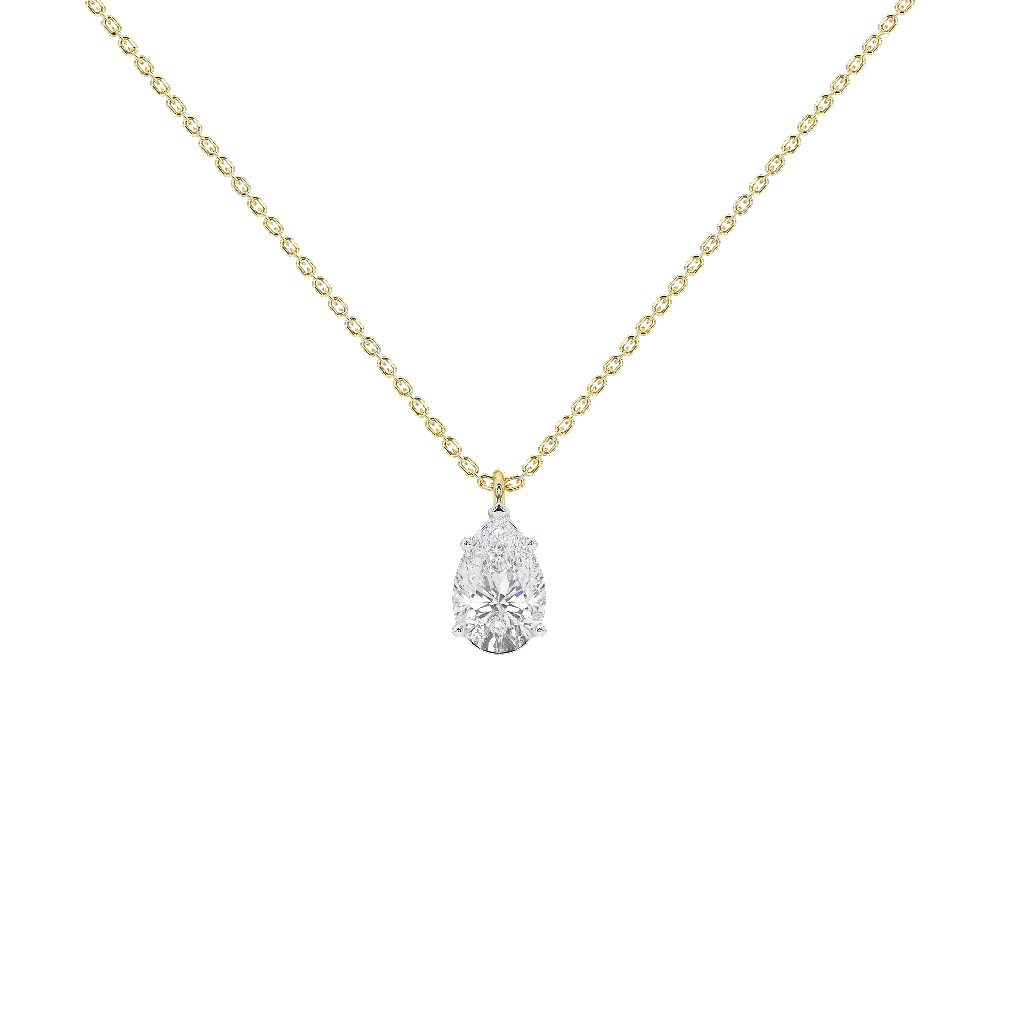 Soft Pear 1.058 Lab Grown Diamond Pendant