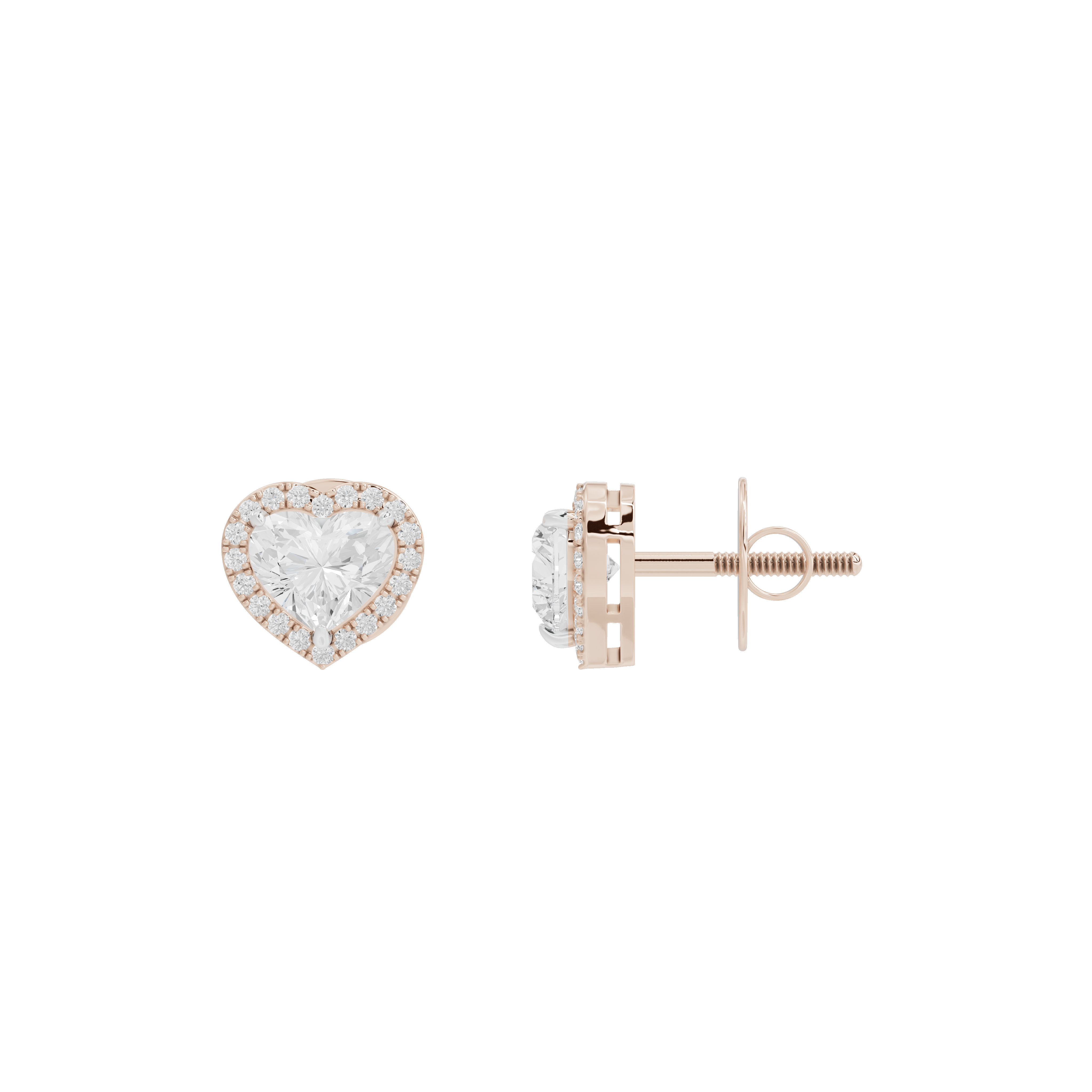 Sparkly Heart 1.815 Carat Lab Grown Diamond Earrings