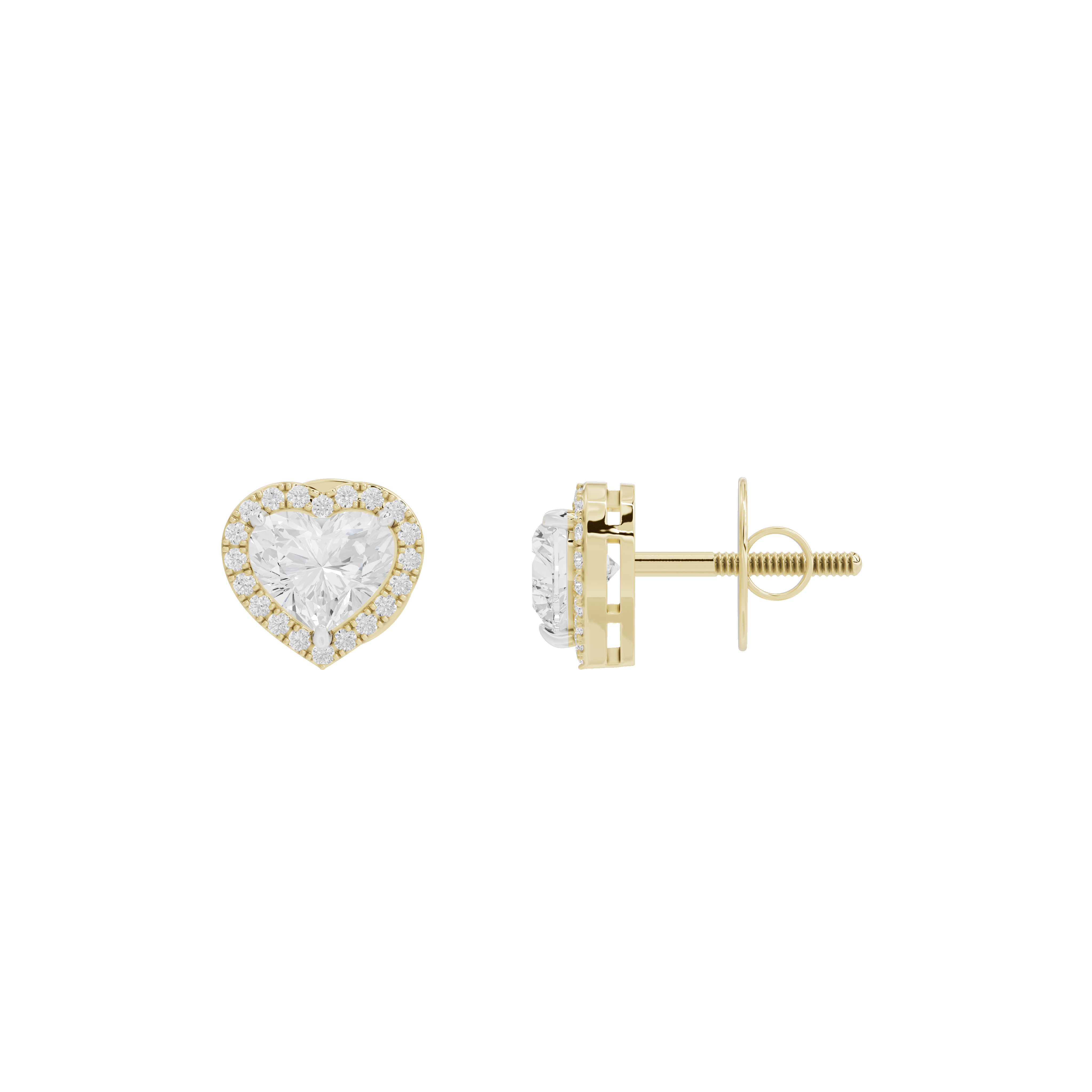 Sparkly Heart 1.815 Carat Lab Grown Diamond Earrings