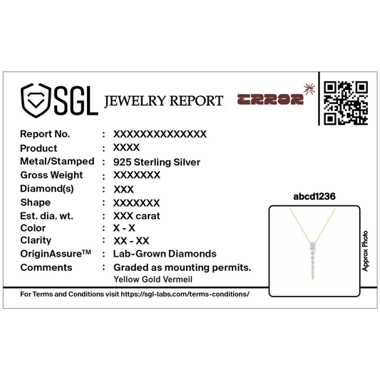 Lab-grown diamond pendant with yellow gold vermeil finish