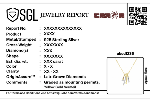Gold vermeil diamond pendant necklace with ribbon-style fringe charm