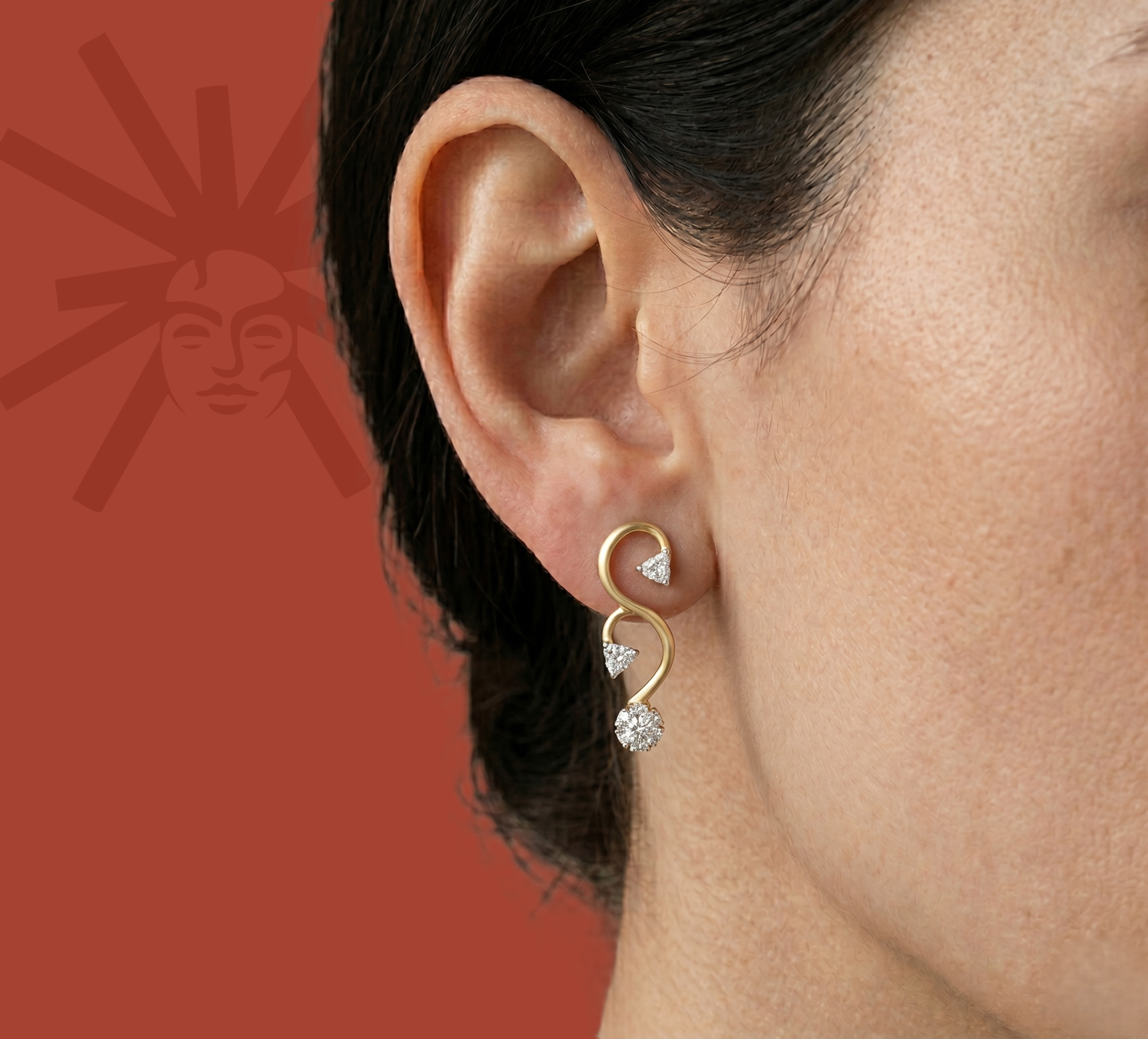 The Calligraphy Vine - Lab Diamond Earrings