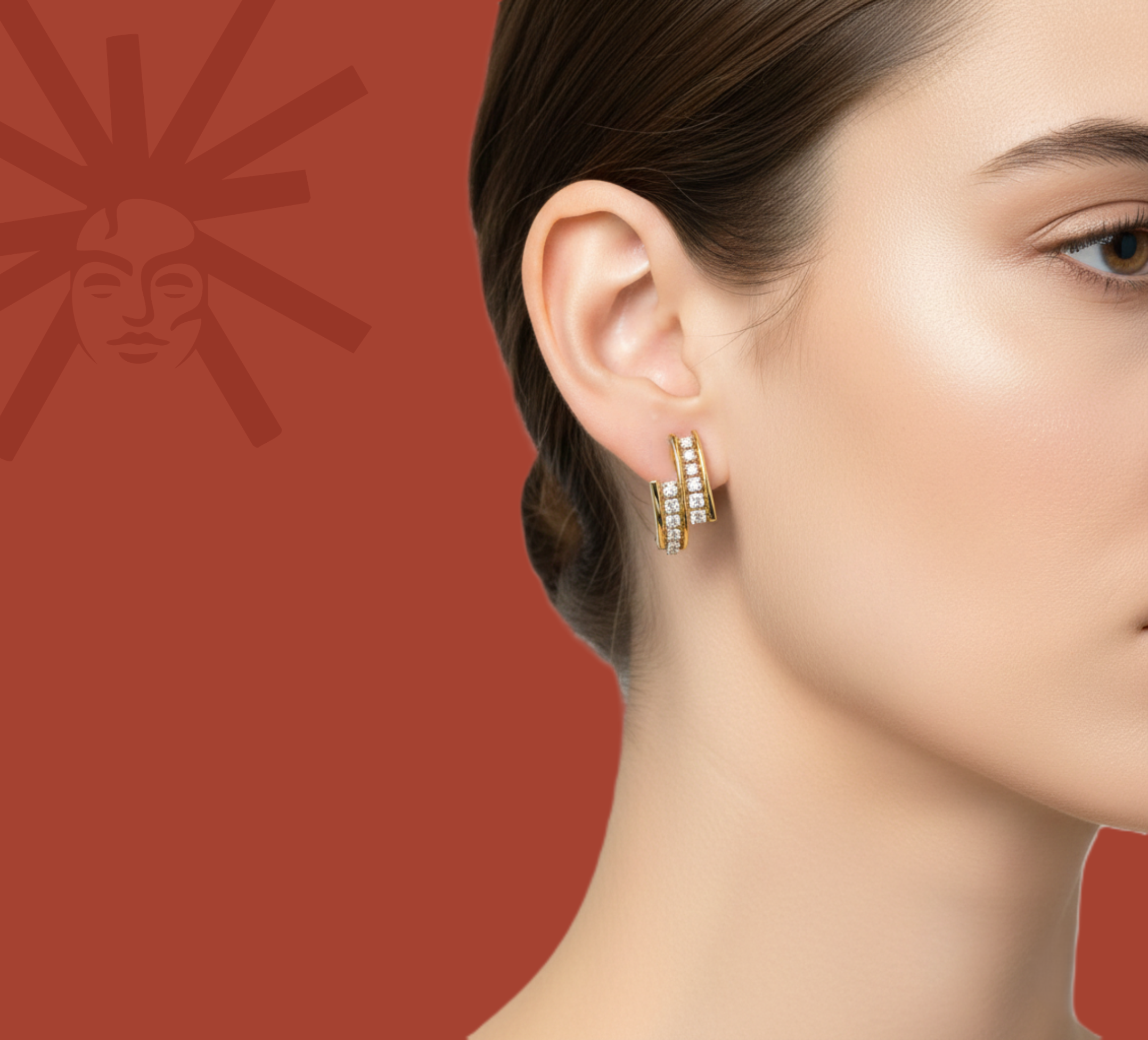 Dual Glide Hoops  - Lab Diamond Earrings