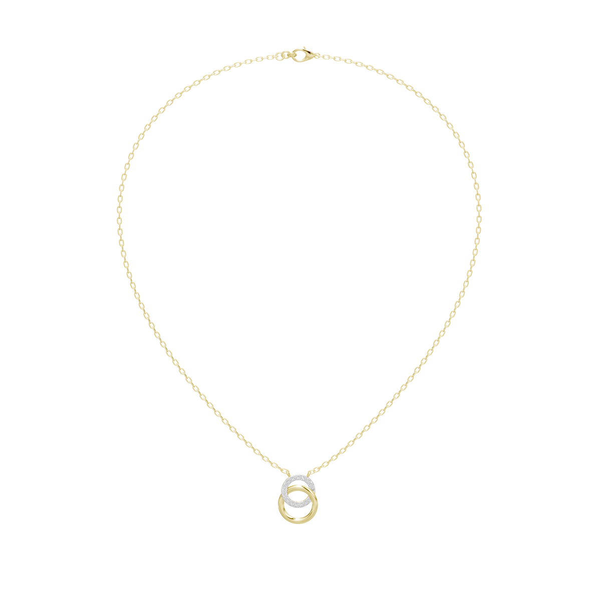 Yellow gold vermeil pendant necklace with small circular loop charm on link chain