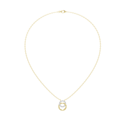 Yellow gold vermeil pendant necklace with small circular loop charm on link chain
