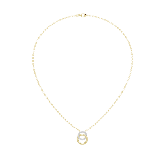 Yellow gold vermeil pendant necklace with small circular loop charm on link chain