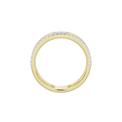 Lab diamond ring in yellow gold vermeil with channel-set stones around the band