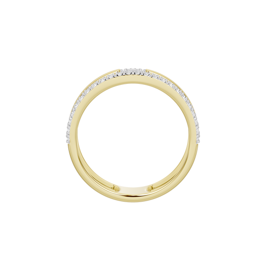Lab diamond ring in yellow gold vermeil with channel-set stones around the band