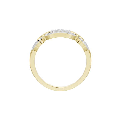 Yellow gold vermeil lab diamond ring top view with stone-set band
