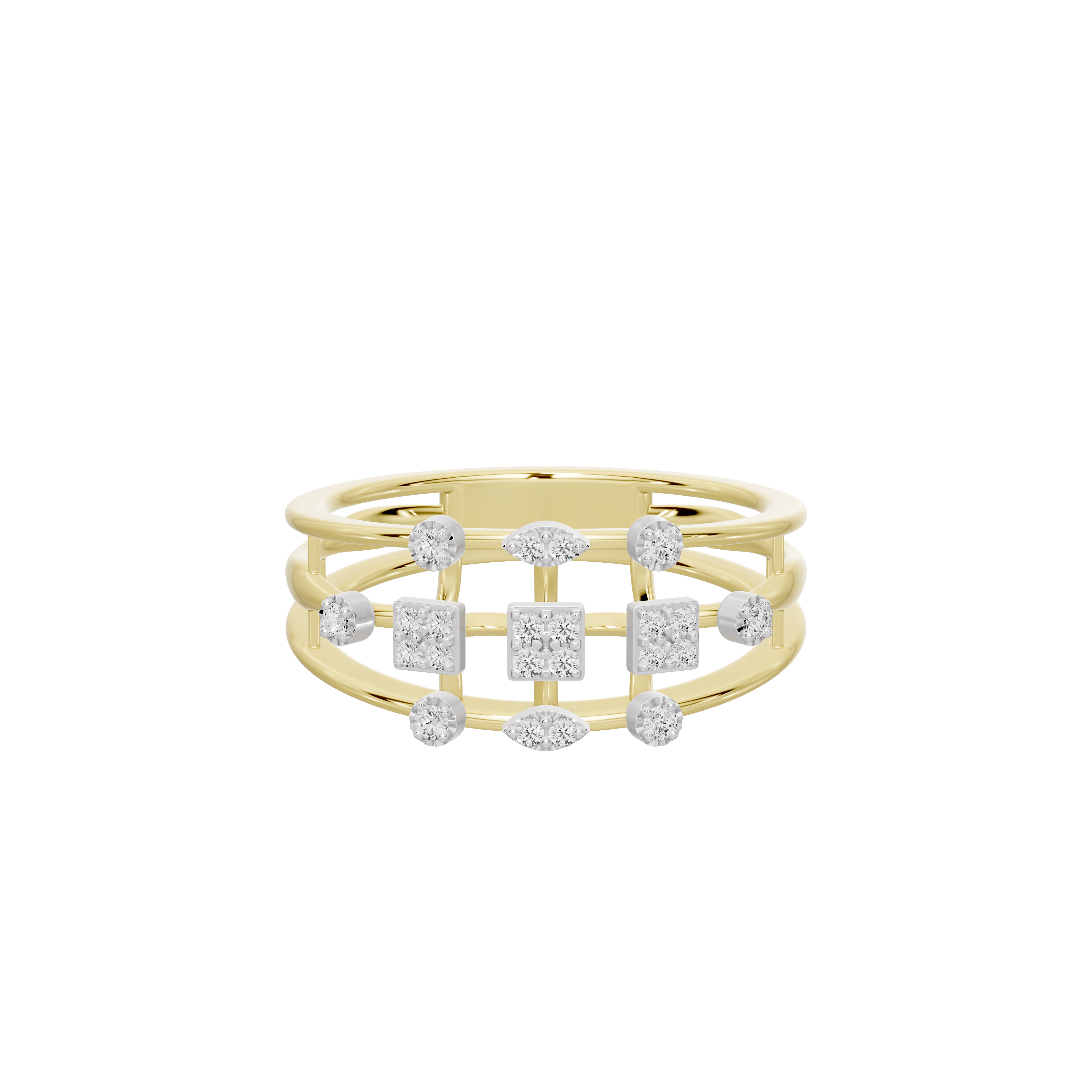 Pixel Crown Burst - Lab Diamond Ring
