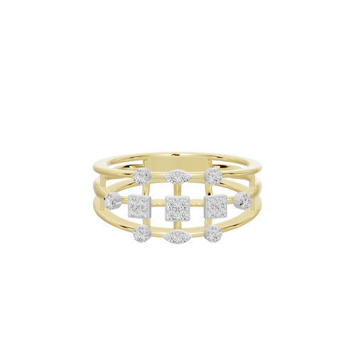 Pixel Crown Burst - Lab Diamond Ring