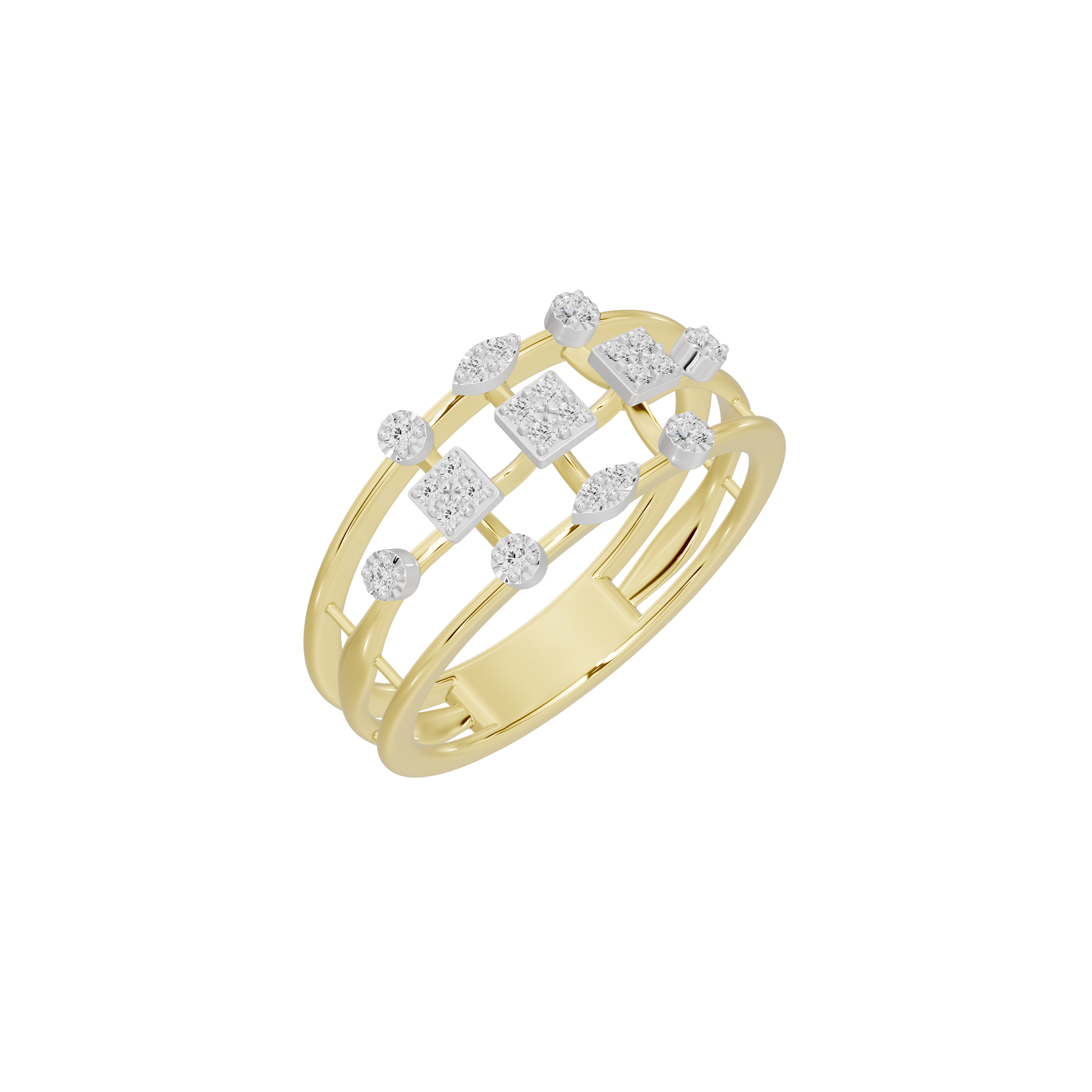 Pixel Crown Burst - Lab Diamond Ring