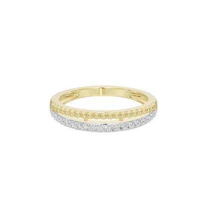 Yellow gold vermeil lab diamond band ring with pavé detail