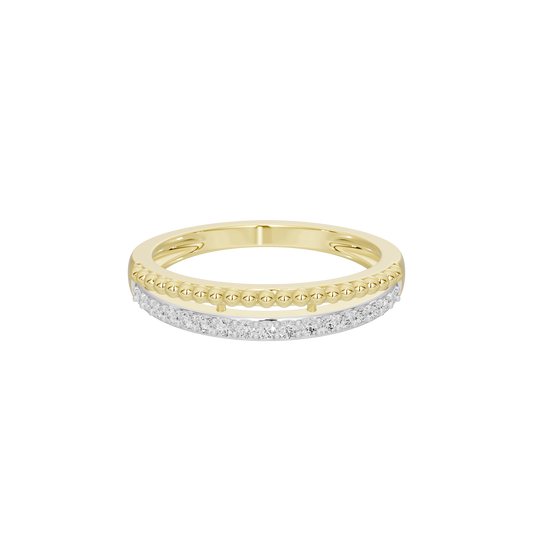 Yellow gold vermeil lab diamond band ring with pavé detail