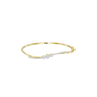 Yellow gold vermeil three-stone lab diamond cluster bracelet