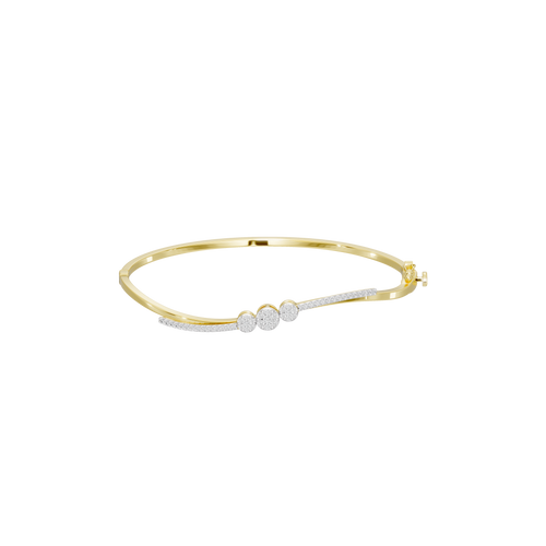 Yellow gold vermeil three-stone lab diamond cluster bracelet