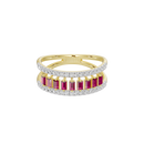Ruby Sequence Band - Lab Diamond Ring