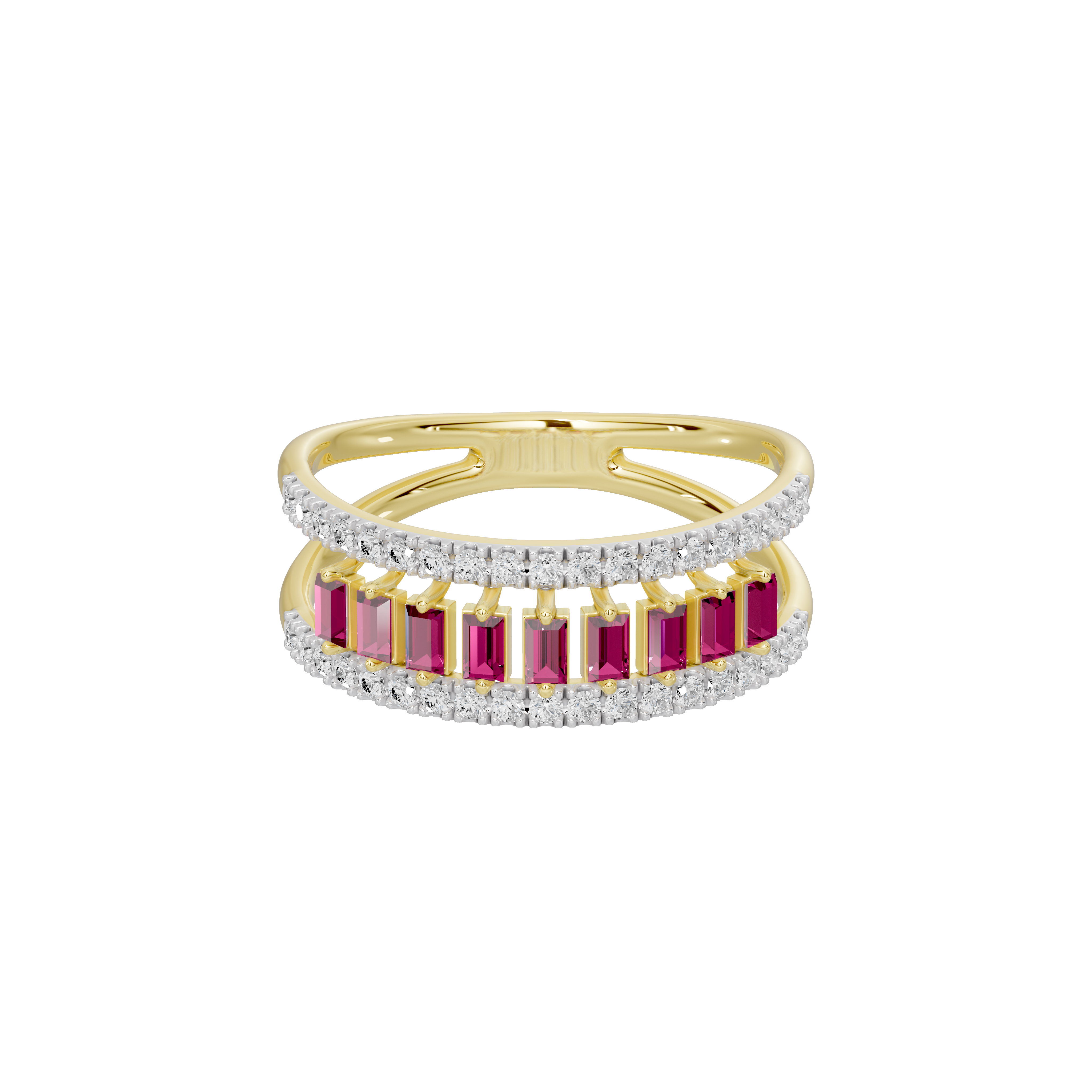 Ruby Sequence Band - Lab Diamond Ring