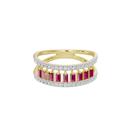 Ruby Sequence Band - Lab Diamond Ring
