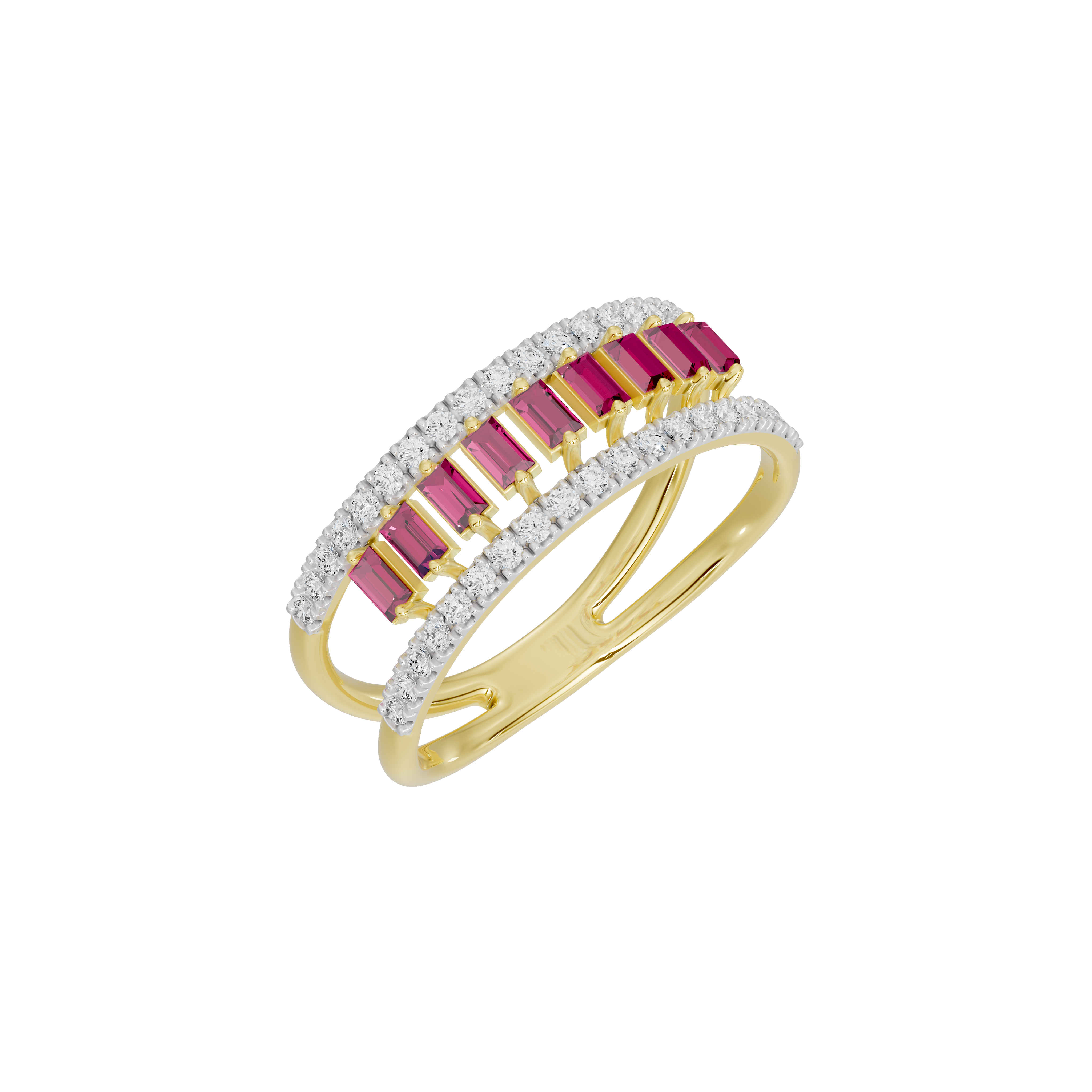Ruby Sequence Band - Lab Diamond Ring