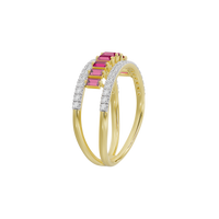 Ruby Sequence Band - Lab Diamond Ring