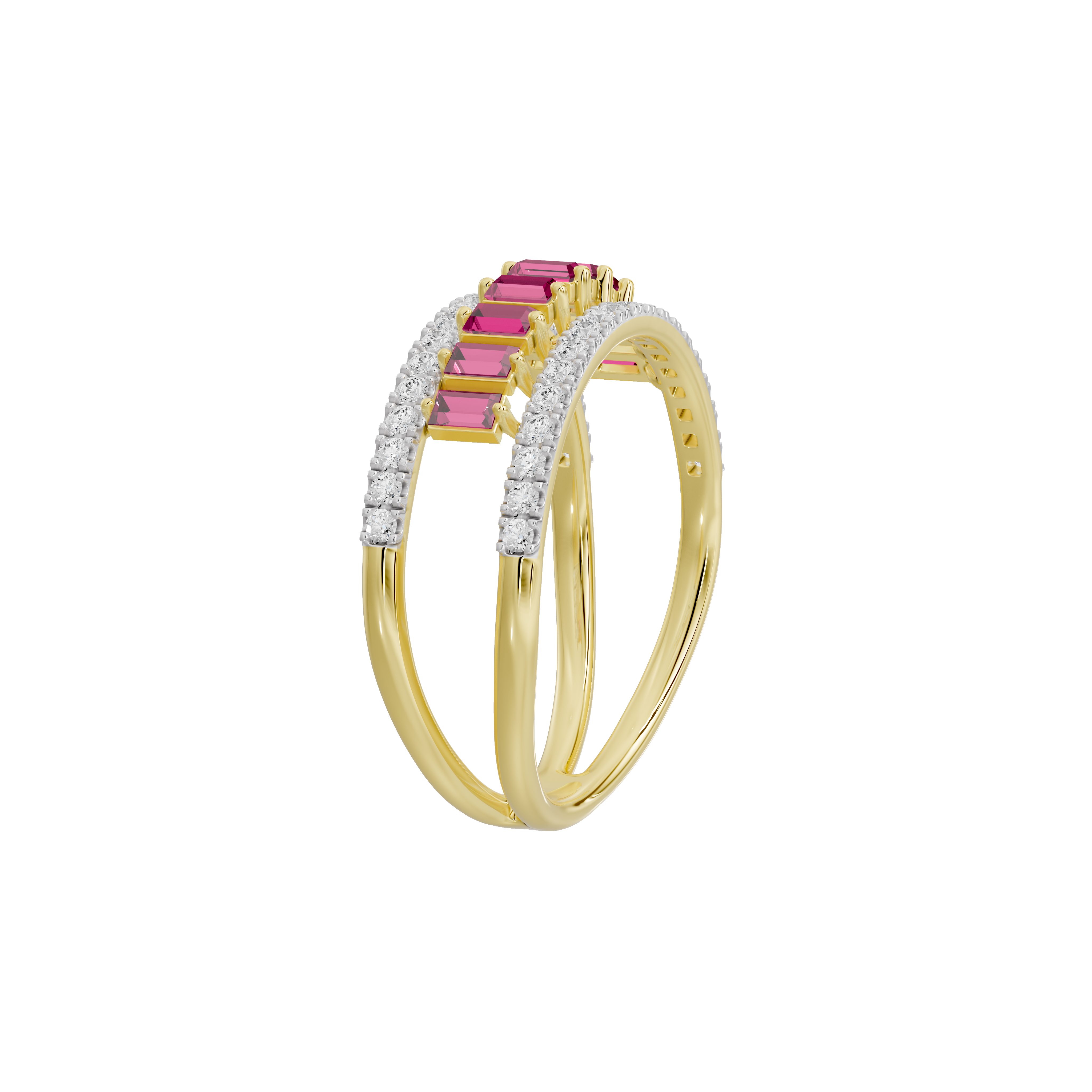 Ruby Sequence Band - Lab Diamond Ring