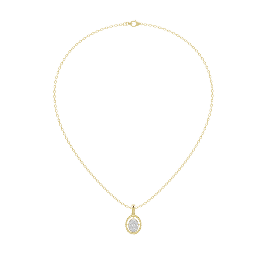 Gold vermeil cable chain necklace with small oval pendant charm