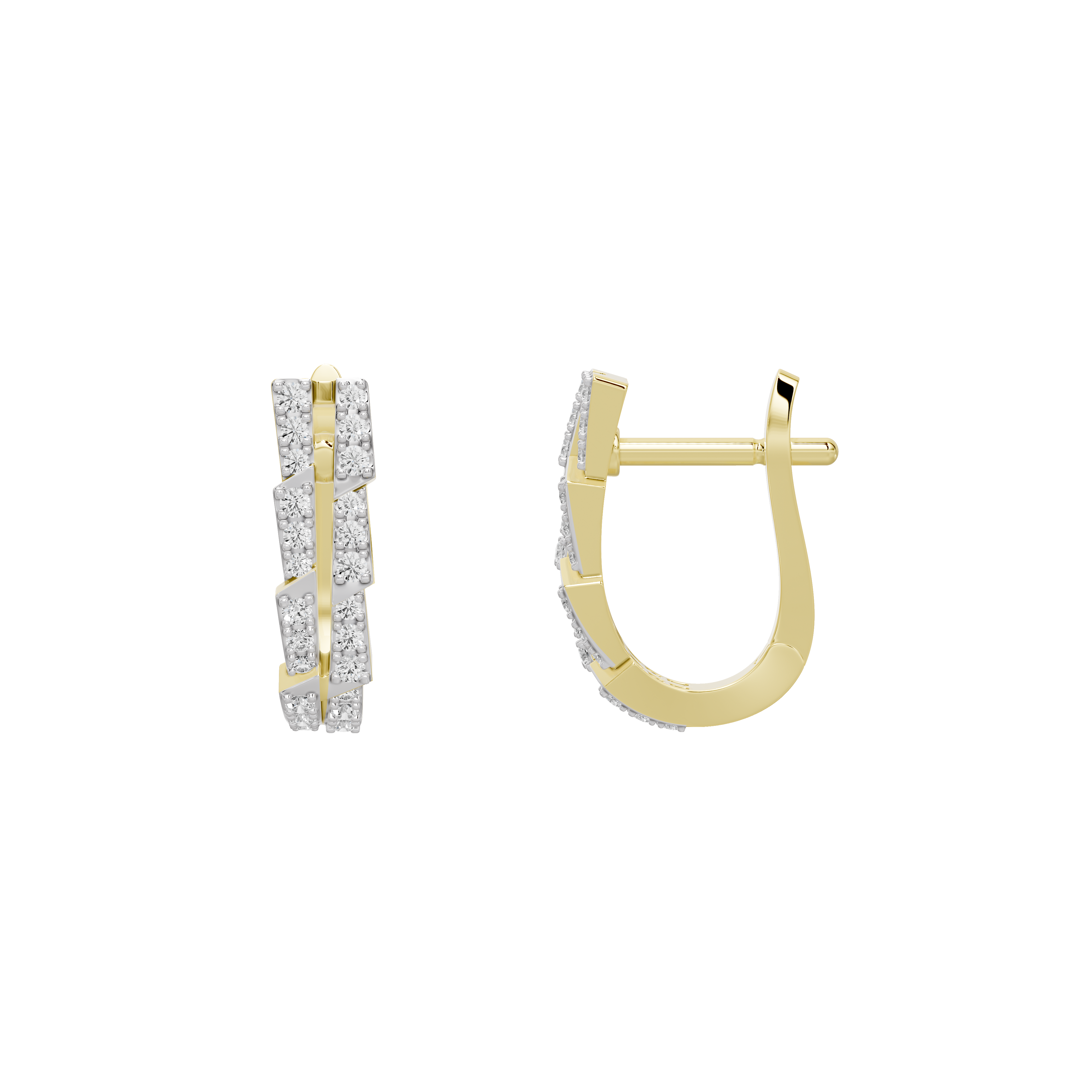 Bolt - Lab Diamond Hoop Earrings