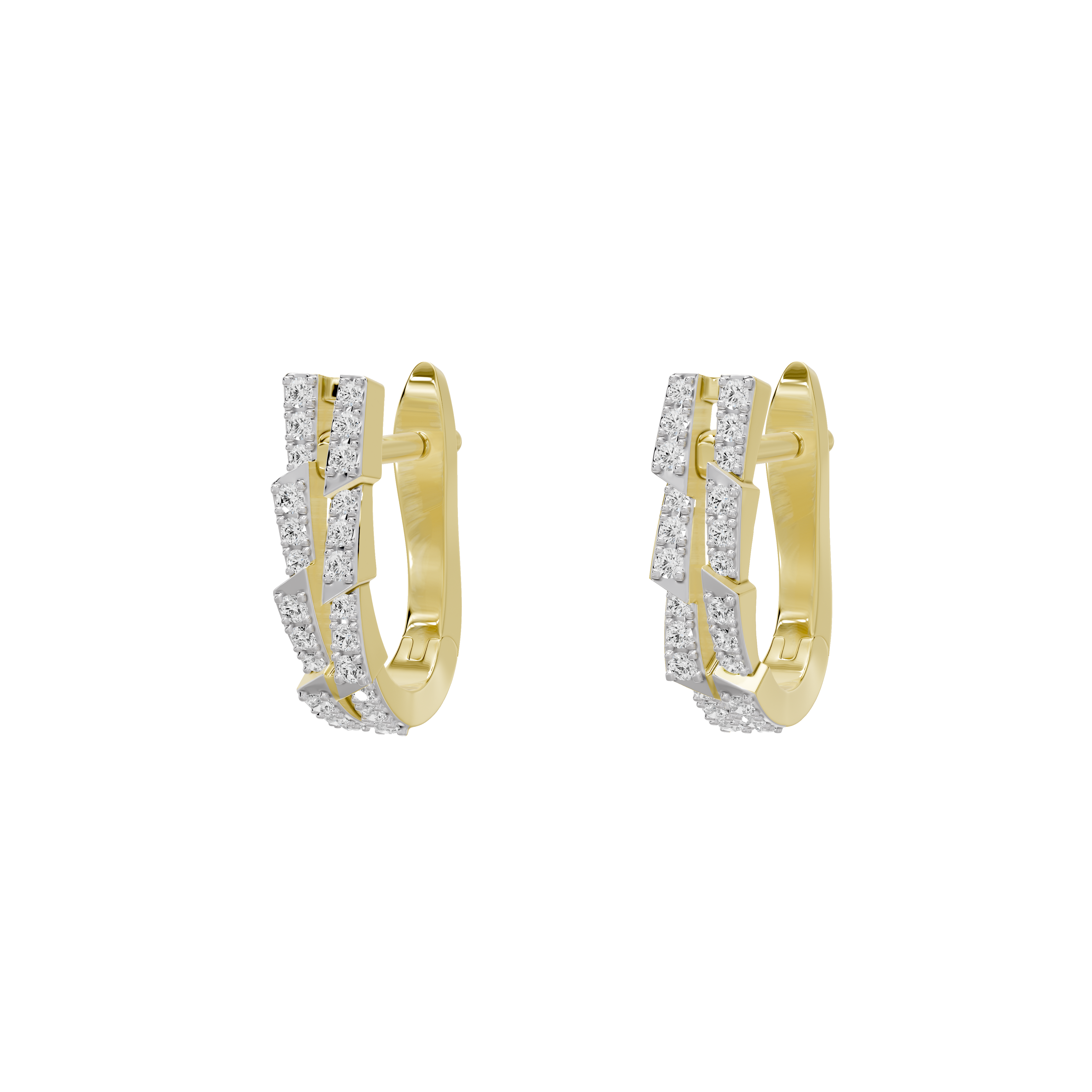 Bolt - Lab Diamond Hoop Earrings