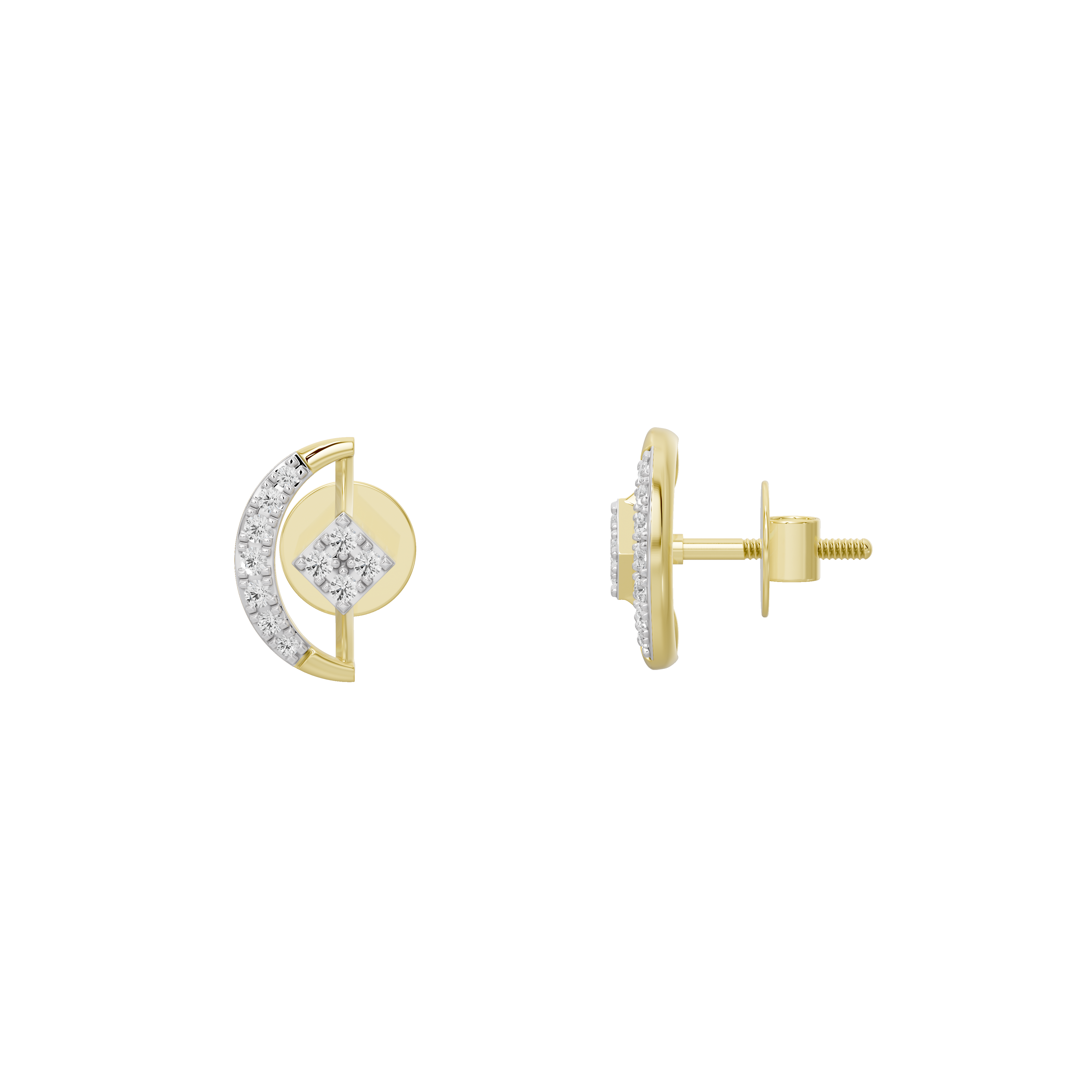Lunar Edge - Lab Diamond Earrings