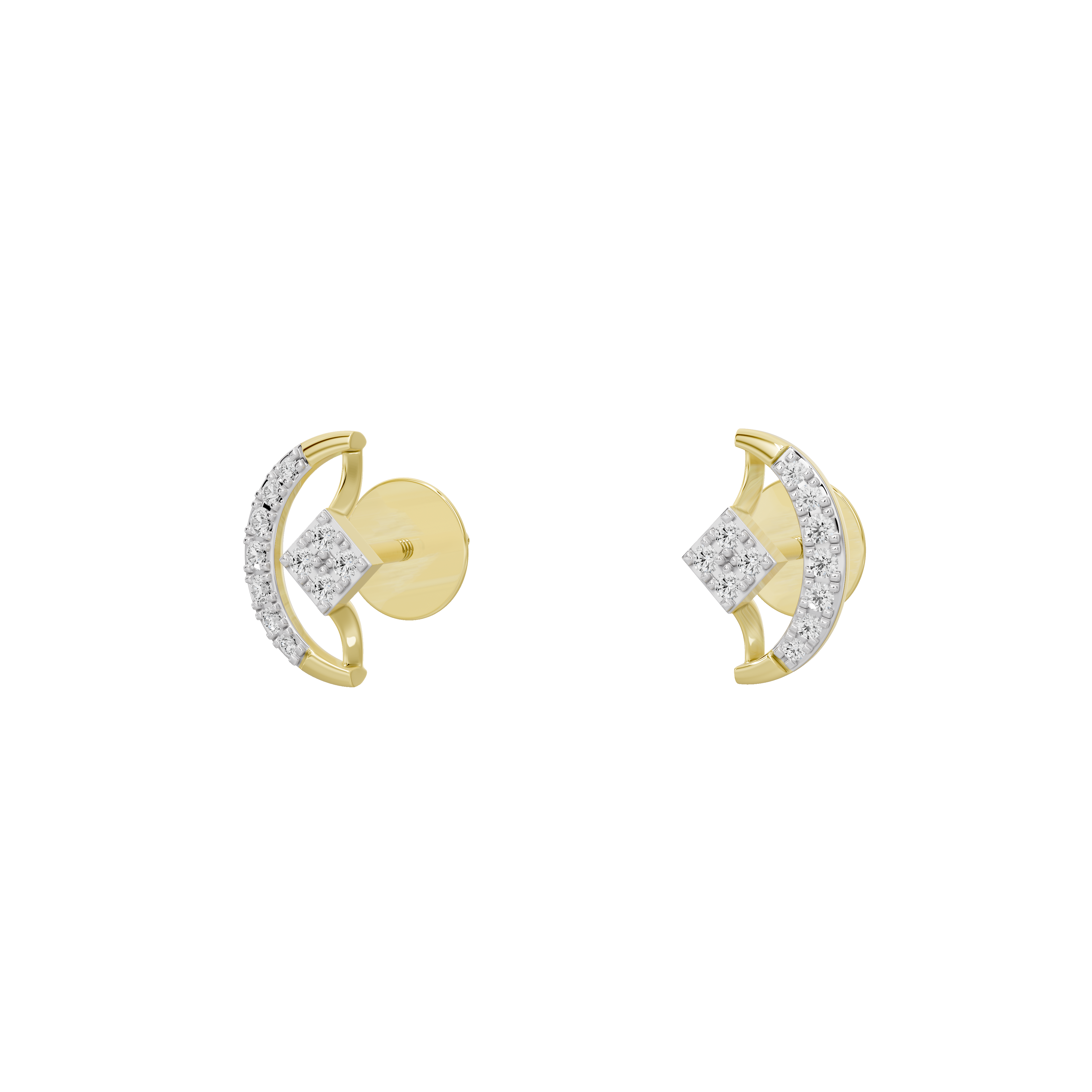 Lunar Edge - Lab Diamond Earrings