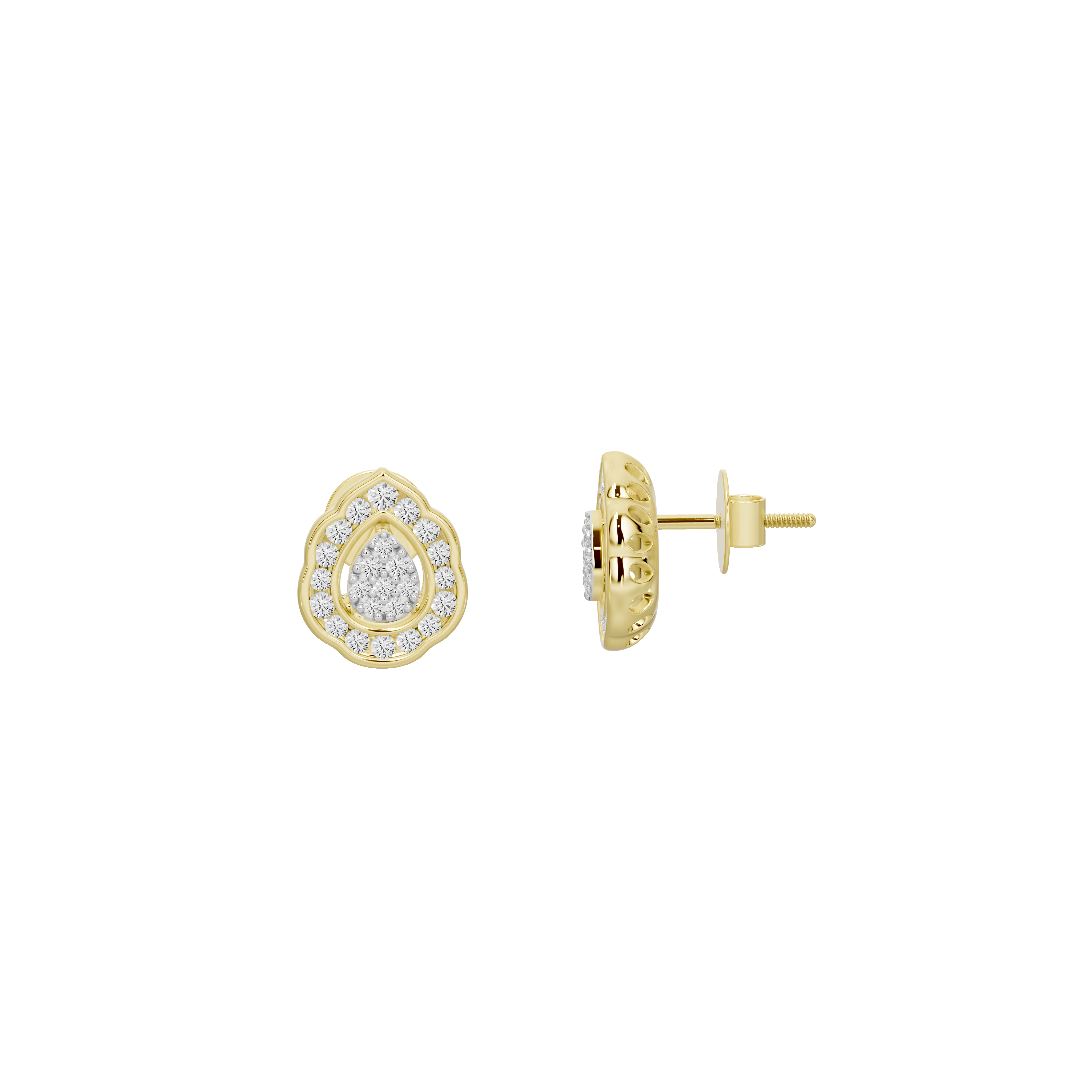 Bloom Halo Earring - Lab Diamond Earrings