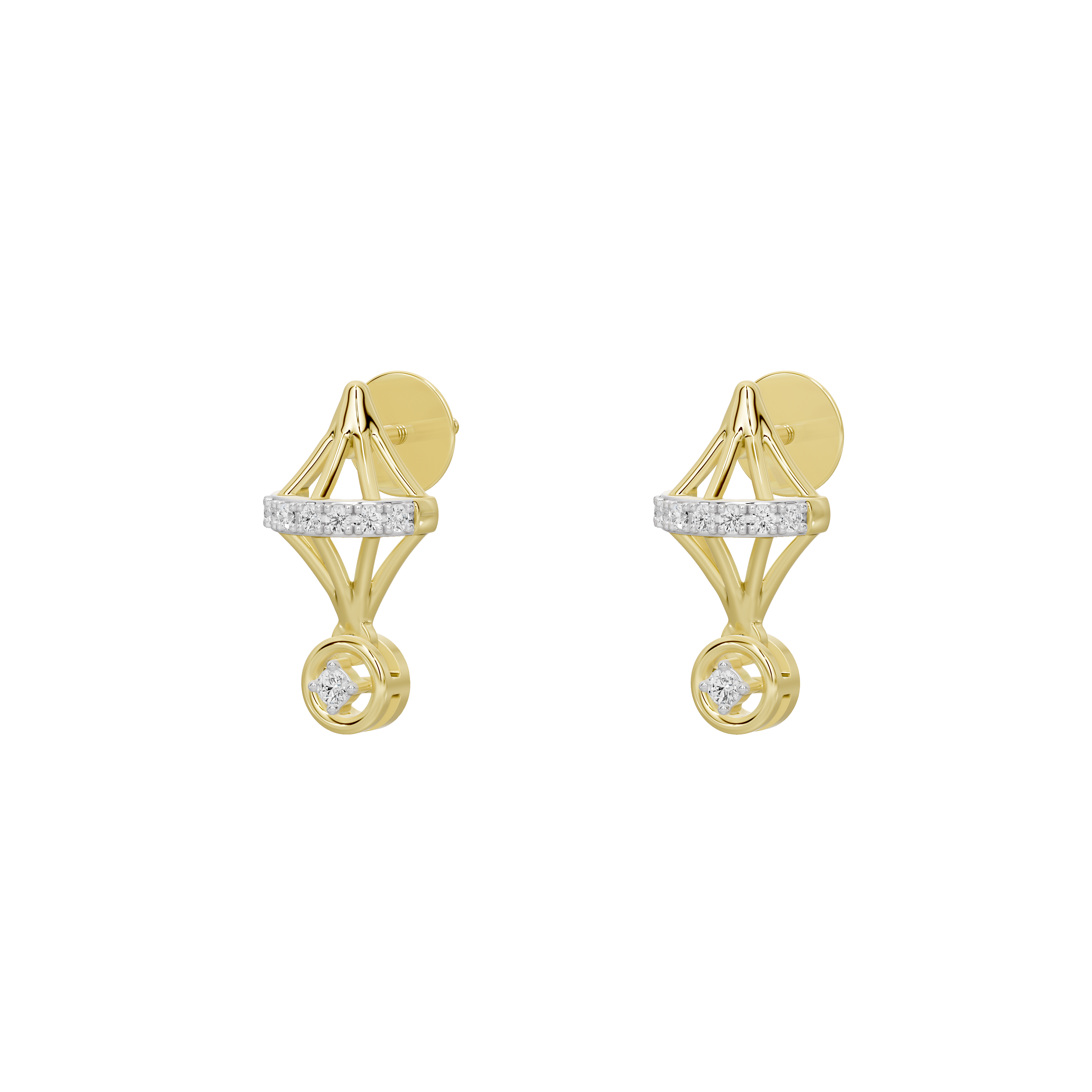 Geo Charm - Lab Diamond Earrings