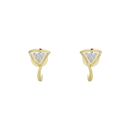 Yellow gold vermeil lab diamond drop earrings with triangular top details