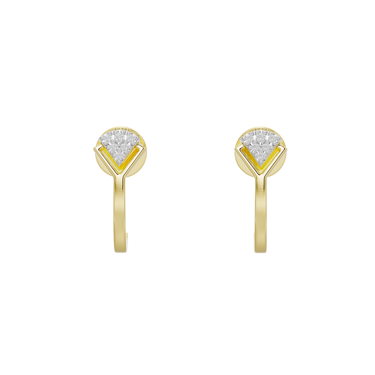 Yellow gold vermeil lab diamond teardrop stud earrings with halo setting
