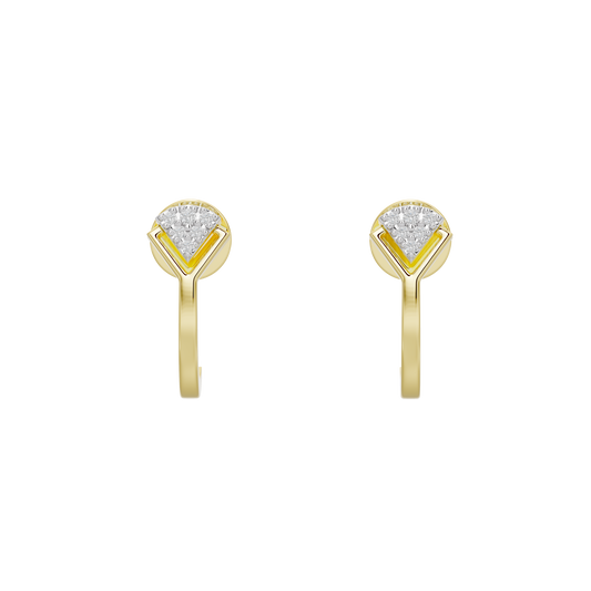 Yellow gold vermeil lab diamond teardrop stud earrings with halo setting